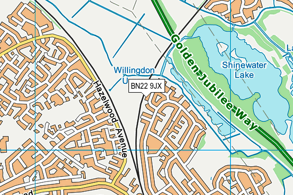 BN22 9JX map - OS VectorMap District (Ordnance Survey)