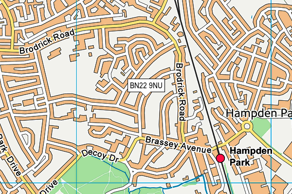 BN22 9NU map - OS VectorMap District (Ordnance Survey)