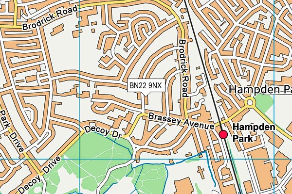 BN22 9NX map - OS VectorMap District (Ordnance Survey)