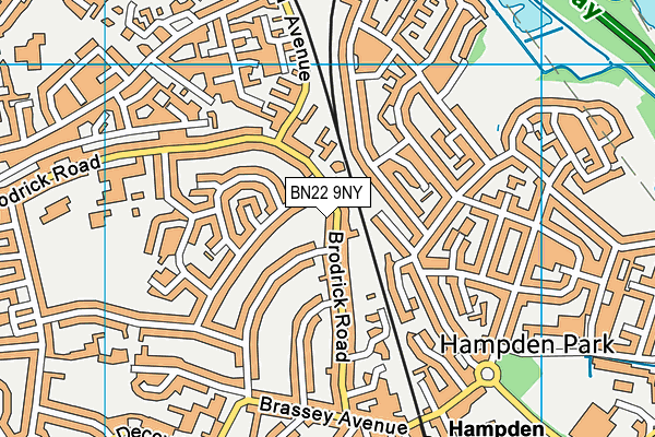 BN22 9NY map - OS VectorMap District (Ordnance Survey)