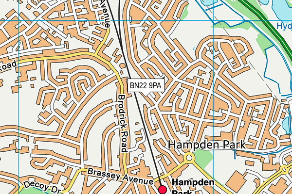 BN22 9PA map - OS VectorMap District (Ordnance Survey)