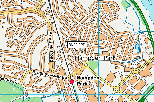 BN22 9PD map - OS VectorMap District (Ordnance Survey)
