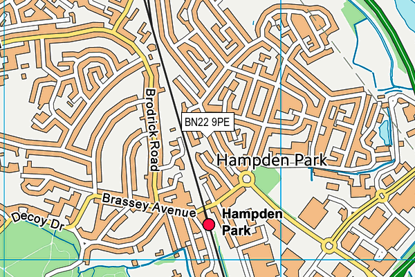 BN22 9PE map - OS VectorMap District (Ordnance Survey)