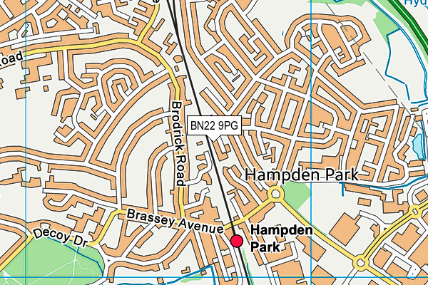BN22 9PG map - OS VectorMap District (Ordnance Survey)