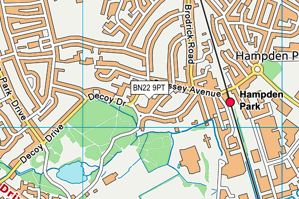 BN22 9PT map - OS VectorMap District (Ordnance Survey)