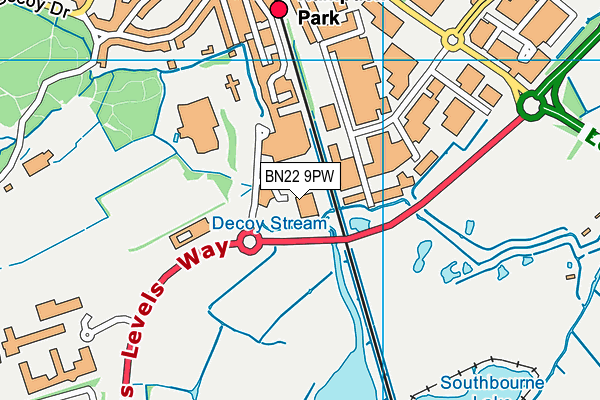 BN22 9PW map - OS VectorMap District (Ordnance Survey)