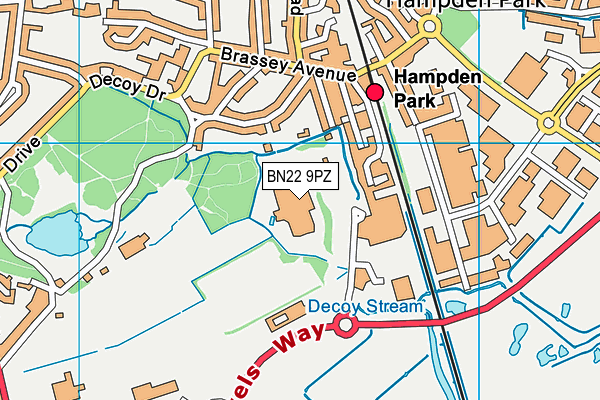 David Lloyd (Eastbourne) map (BN22 9PZ) - OS VectorMap District (Ordnance Survey)
