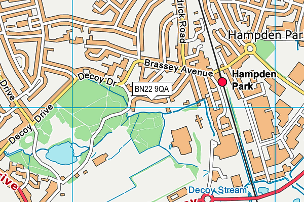 BN22 9QA map - OS VectorMap District (Ordnance Survey)