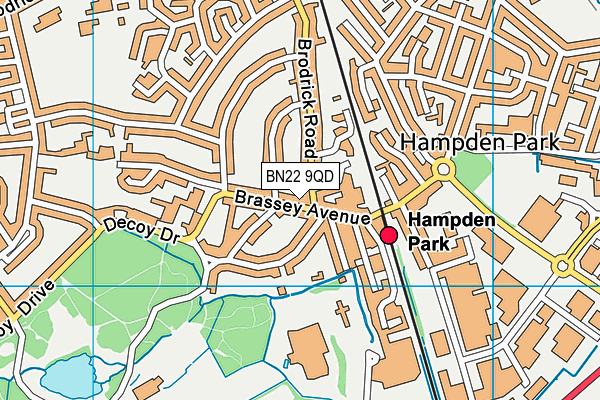 BN22 9QD map - OS VectorMap District (Ordnance Survey)