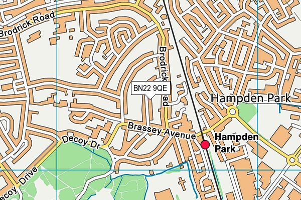 BN22 9QE map - OS VectorMap District (Ordnance Survey)