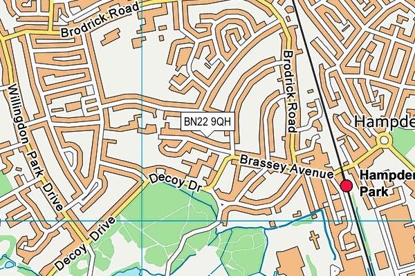 BN22 9QH map - OS VectorMap District (Ordnance Survey)