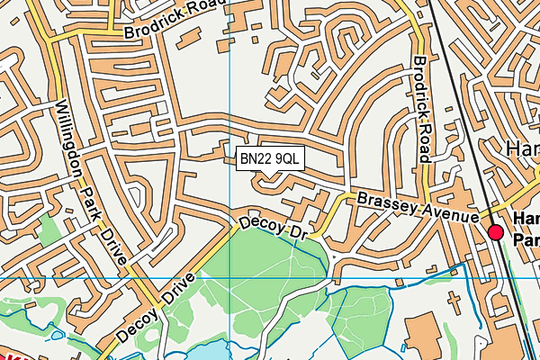 BN22 9QL map - OS VectorMap District (Ordnance Survey)
