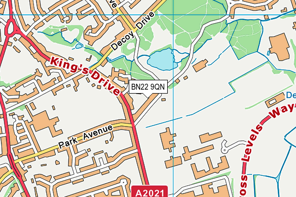 BN22 9QN map - OS VectorMap District (Ordnance Survey)