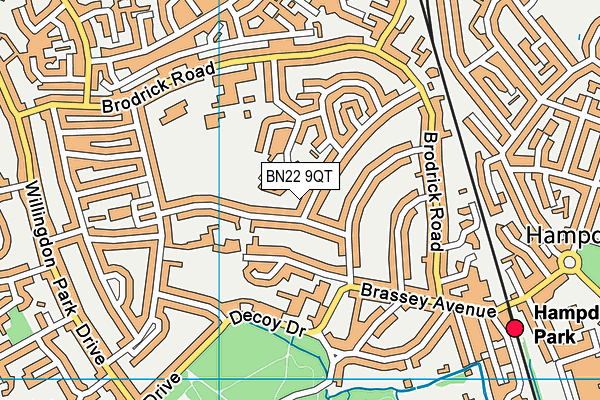 BN22 9QT map - OS VectorMap District (Ordnance Survey)