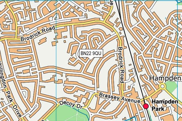 BN22 9QU map - OS VectorMap District (Ordnance Survey)