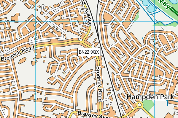 BN22 9QX map - OS VectorMap District (Ordnance Survey)