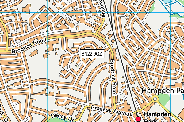 BN22 9QZ map - OS VectorMap District (Ordnance Survey)