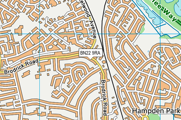 BN22 9RA map - OS VectorMap District (Ordnance Survey)