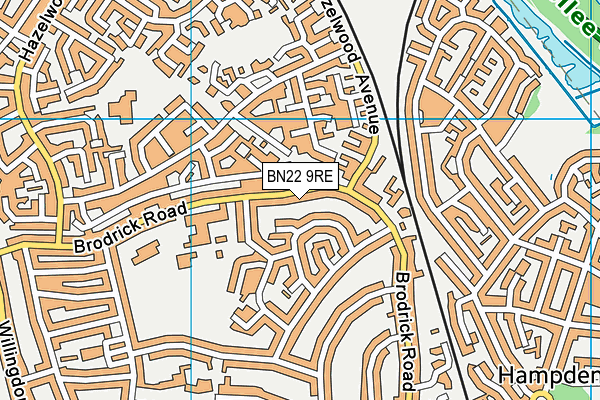 BN22 9RE map - OS VectorMap District (Ordnance Survey)