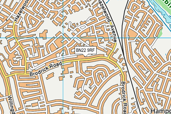 BN22 9RF map - OS VectorMap District (Ordnance Survey)