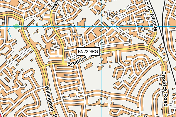 BN22 9RG map - OS VectorMap District (Ordnance Survey)