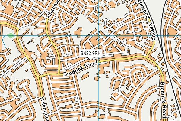 BN22 9RH map - OS VectorMap District (Ordnance Survey)