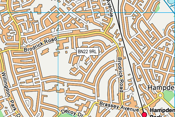 BN22 9RL map - OS VectorMap District (Ordnance Survey)