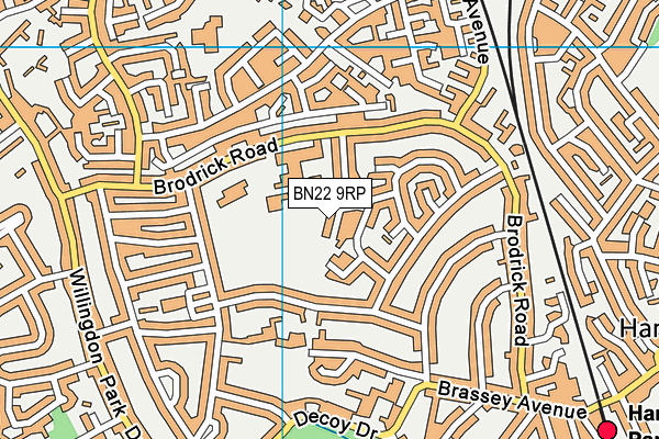 BN22 9RP map - OS VectorMap District (Ordnance Survey)