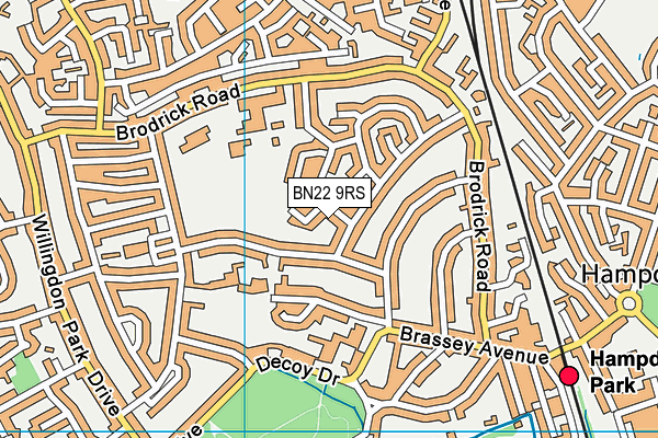 BN22 9RS map - OS VectorMap District (Ordnance Survey)