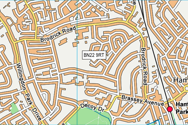 BN22 9RT map - OS VectorMap District (Ordnance Survey)