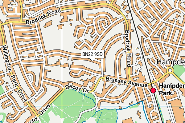 BN22 9SD map - OS VectorMap District (Ordnance Survey)