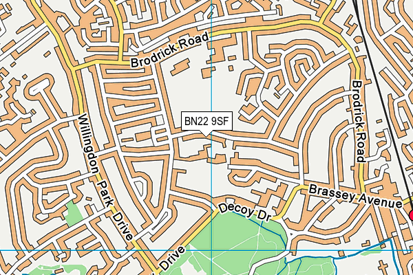 BN22 9SF map - OS VectorMap District (Ordnance Survey)