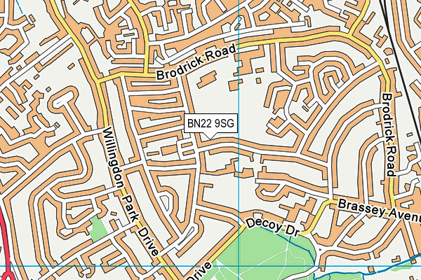 BN22 9SG map - OS VectorMap District (Ordnance Survey)