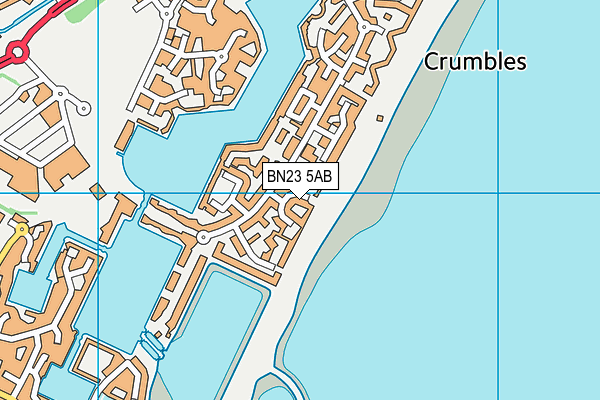 BN23 5AB map - OS VectorMap District (Ordnance Survey)