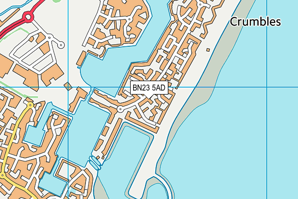 BN23 5AD map - OS VectorMap District (Ordnance Survey)