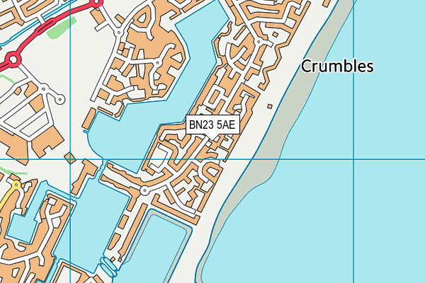 BN23 5AE map - OS VectorMap District (Ordnance Survey)