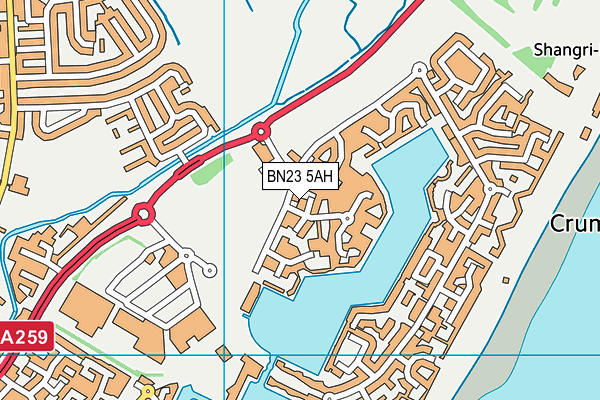 BN23 5AH map - OS VectorMap District (Ordnance Survey)