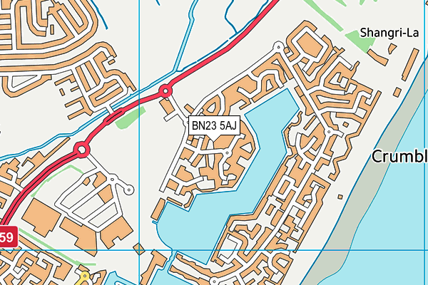 BN23 5AJ map - OS VectorMap District (Ordnance Survey)