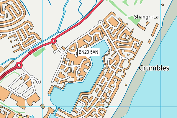 BN23 5AN map - OS VectorMap District (Ordnance Survey)