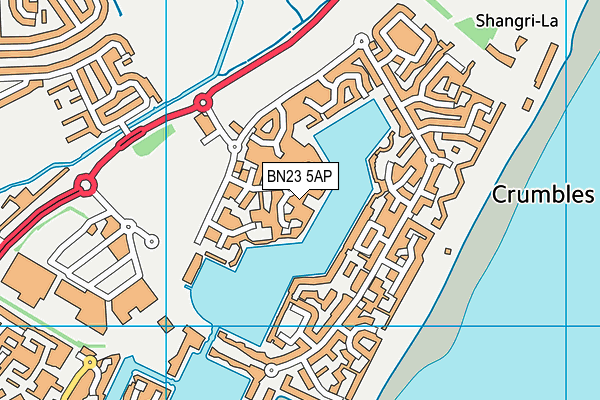 BN23 5AP map - OS VectorMap District (Ordnance Survey)