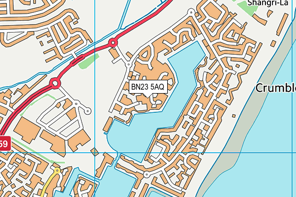 BN23 5AQ map - OS VectorMap District (Ordnance Survey)