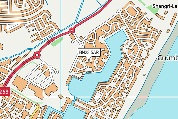 BN23 5AR map - OS VectorMap District (Ordnance Survey)