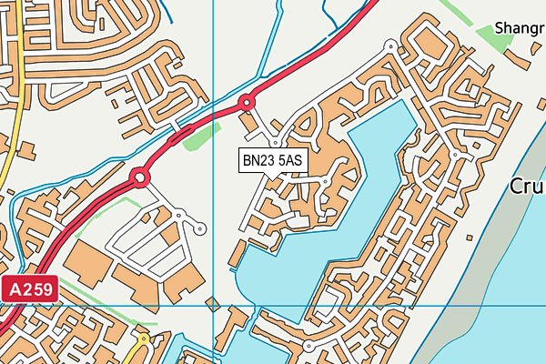 BN23 5AS map - OS VectorMap District (Ordnance Survey)