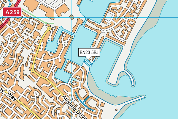 BN23 5BJ map - OS VectorMap District (Ordnance Survey)