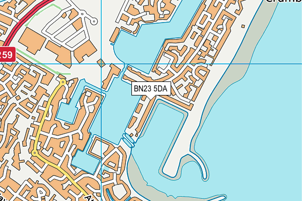 BN23 5DA map - OS VectorMap District (Ordnance Survey)