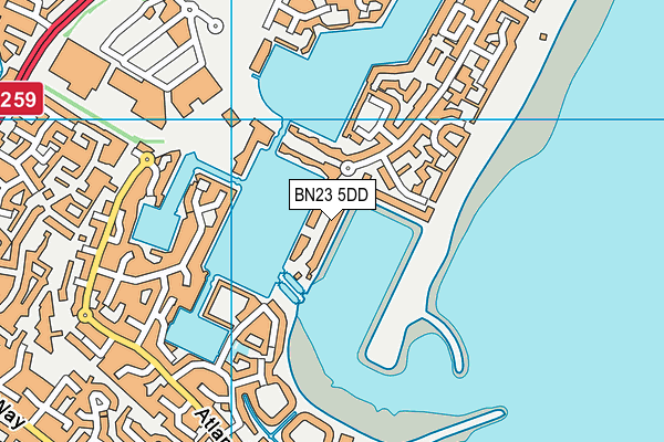 BN23 5DD map - OS VectorMap District (Ordnance Survey)