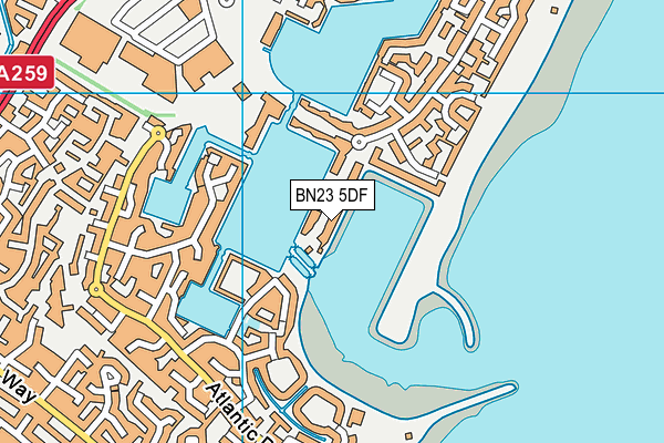 BN23 5DF map - OS VectorMap District (Ordnance Survey)