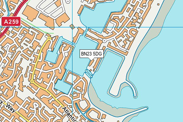 BN23 5DG map - OS VectorMap District (Ordnance Survey)