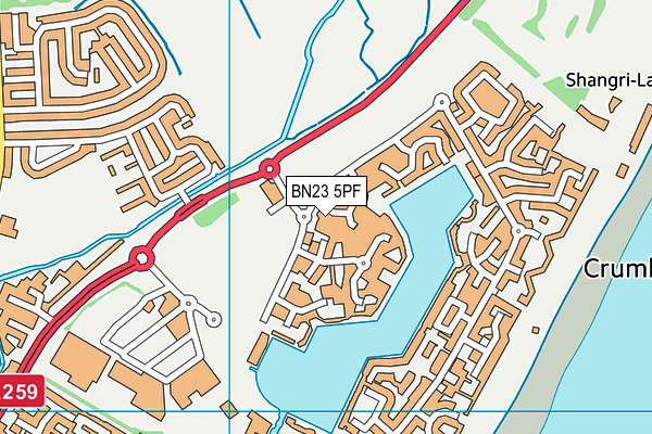 BN23 5PF map - OS VectorMap District (Ordnance Survey)
