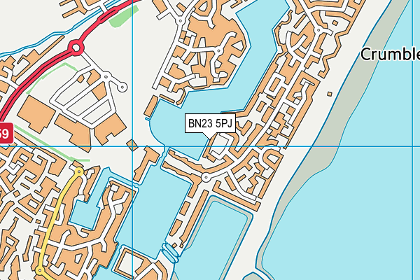 BN23 5PJ map - OS VectorMap District (Ordnance Survey)